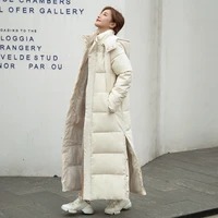 x long parkas female winter solid thick womens jacket 2021 hooded stand collar loose cotton padded causal coat ladies