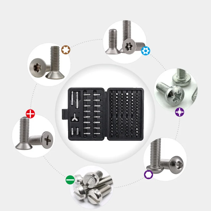

100Pcs Screwdriver Bit Set All Purpose Security Bit Set with Tough Case Bonus Ratcheting Screwdriver