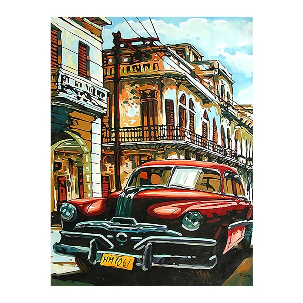 

Алмазная картина, круглая, полная дрель, автомобильное здание, пейзаж, Nouveaute, сделай сам, мозаика, вышивка 5D, крестиком, сценическое изображен...