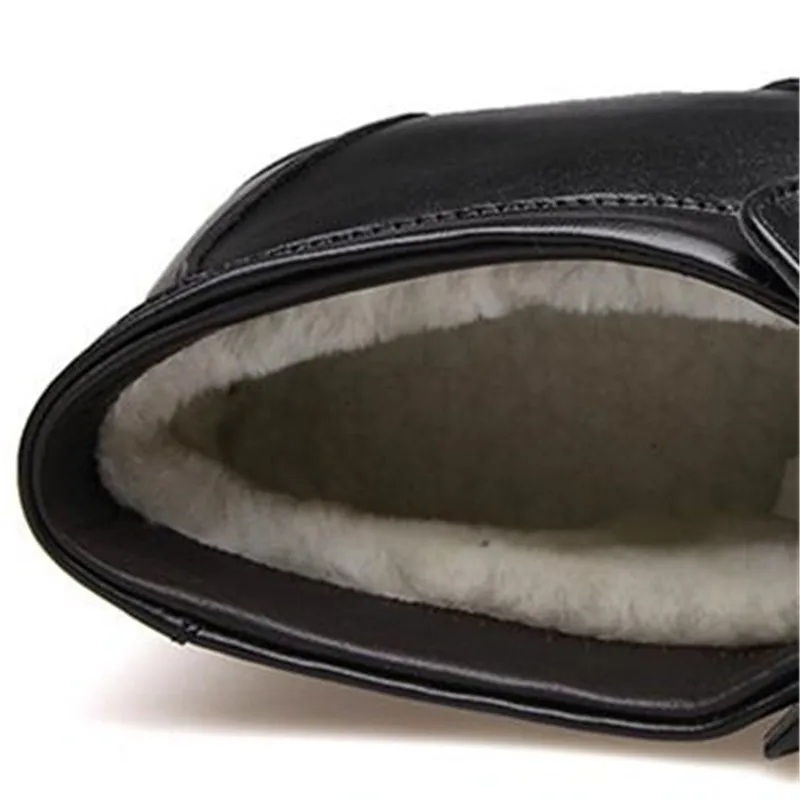 Новинка 2020 года Зимние ботинки из натуральной кожи Мужская зимняя обувь Теплая