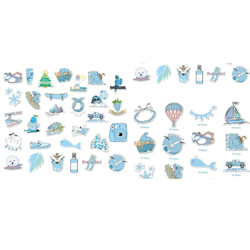 

35Pcs Cartoon blue INS Style Girl Stickers For Laptop Motor Skateboard Luggage Refrigerator Notebook Laptop Toy Sticker