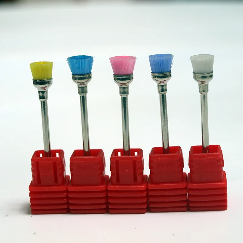 5pcs Mix color Nail Drill Brush Electric 2.35mm Machine Professional Nail Art Drill Bit Cleaning Manicure Drills Accessories