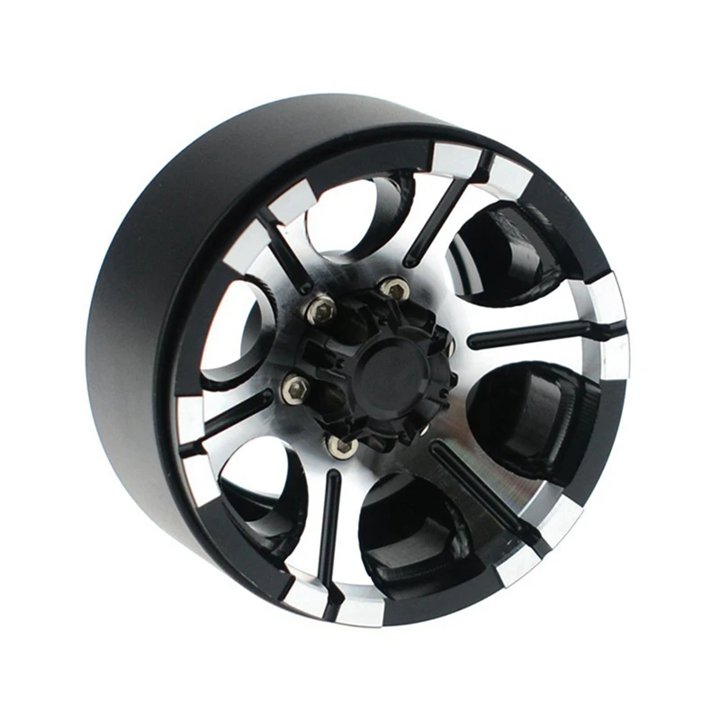 

2 Set RC Car Part: 1 Set 1.9 Inch RC 1:10 Rock Crawler Alloy Wheels Rims & 1 Set RC Car Wheel Rim Center Cap M4 Nut