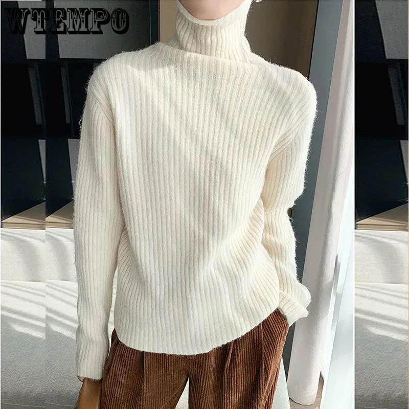 Яркий шелковый свитер с высоким воротником женский осенне-зимний Универсальный