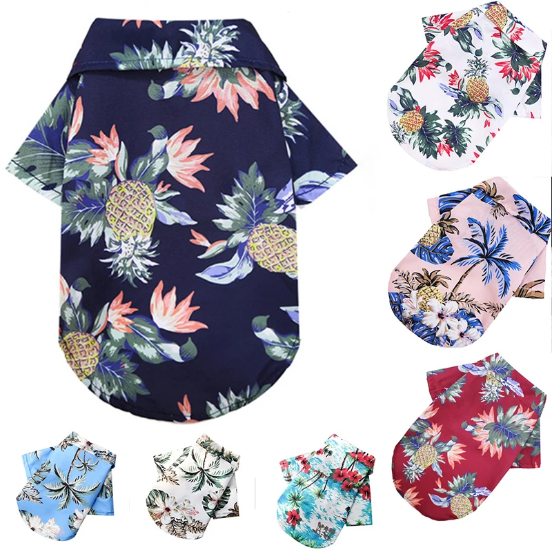

Dog Clothes Summer Floral Beach Shirt Pet Printed Clothes For Dogs Jackets Coats Hawaiian Puppy Costume Cat Spring Clothing York