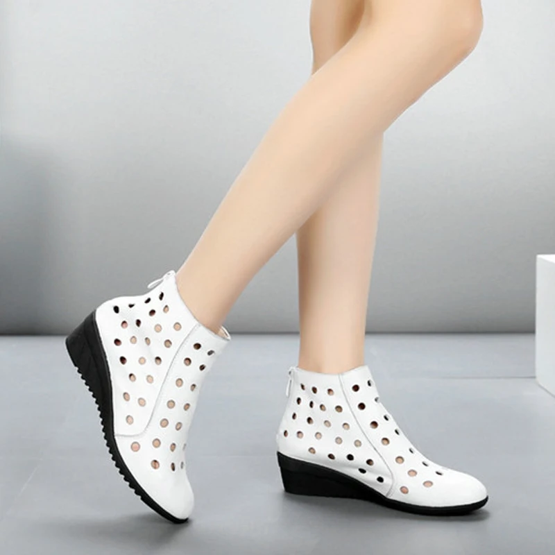 

TIMETANG 2021 New Spring Women Boots Genuine Leather Flat Heel Ankle Shoes Women Casual Boots Female Flats Zipper Boots Plus Si