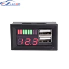 Вольтметр с цифровым дисплеем, 12 В постоянного тока, миниатюрный красный светодиодный индикатор напряжения, тестер с панелью USB, выход 5 в 2 а для автомобиля, мотоцикла, автомобиля