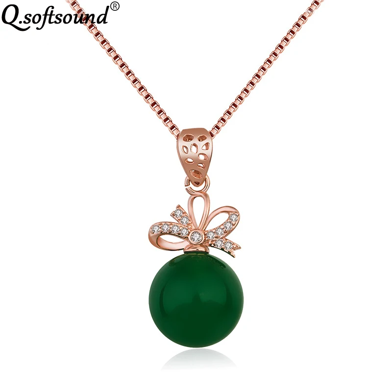 Женское классическое ожерелье из халцедона колье с подвеской натурального