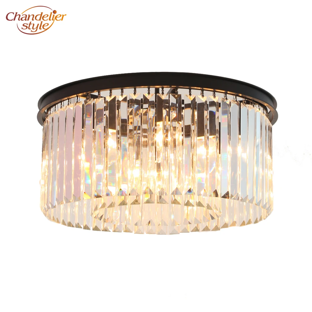 

Modern Vintage Crystal Prism Chandelier Lighting Flush Mount Chandeliers Light Fixture for Home Hotel Restaurant Decoration