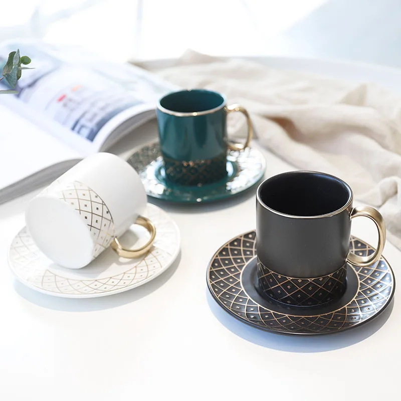 Кружка стеклянной чашки и блюдца набор скандинавских керамических чашек кружка