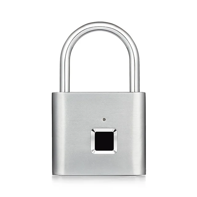 Серебристый Умный USB Перезаряжаемый дверной замок без ключа, замок с отпечатком пальца, умный золотой замок безопасности, замок с отпечатком пальца для ящика шкафа - Цвет: Серебристый