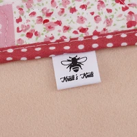 cotton tags sewing labels knitting crochet custom logo business name washablebee 25mm x 60mm md5181