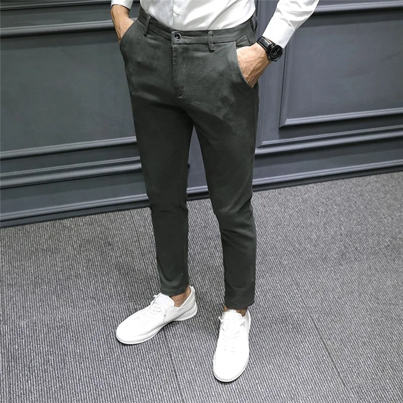 Брюки мужские новые осенние зимние брюки однотонные деловые повседневные