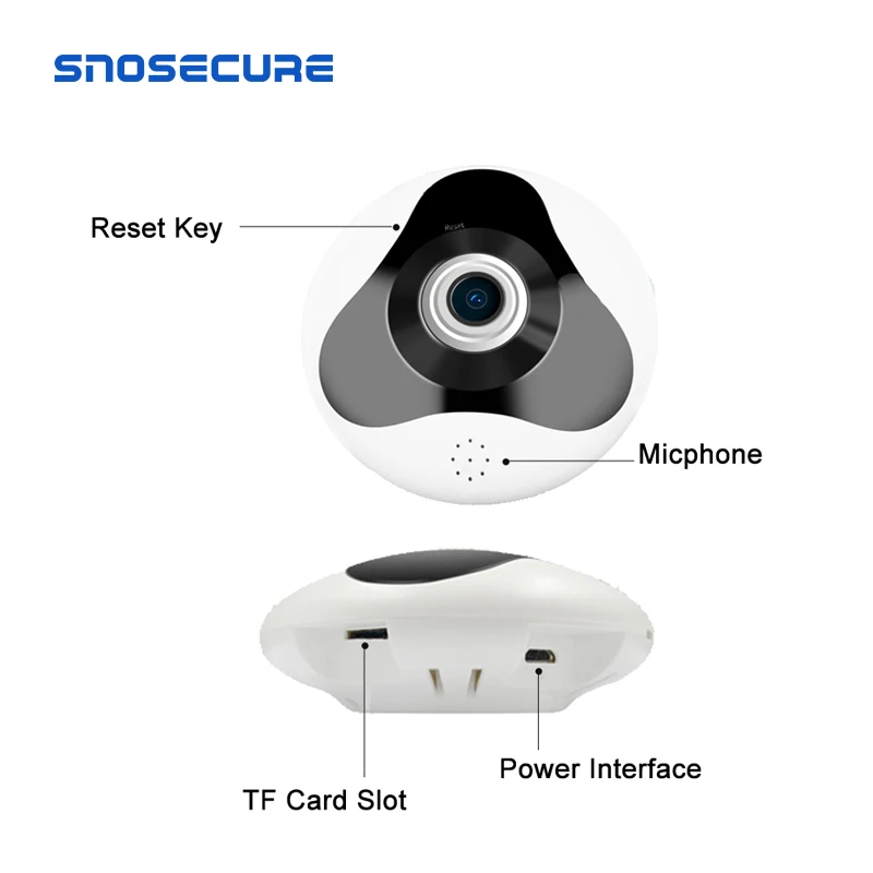 SNOSECURE 3D WIFI 360 градусов двухсторонняя аудио панорамная VR 1.3MP рыбий глаз