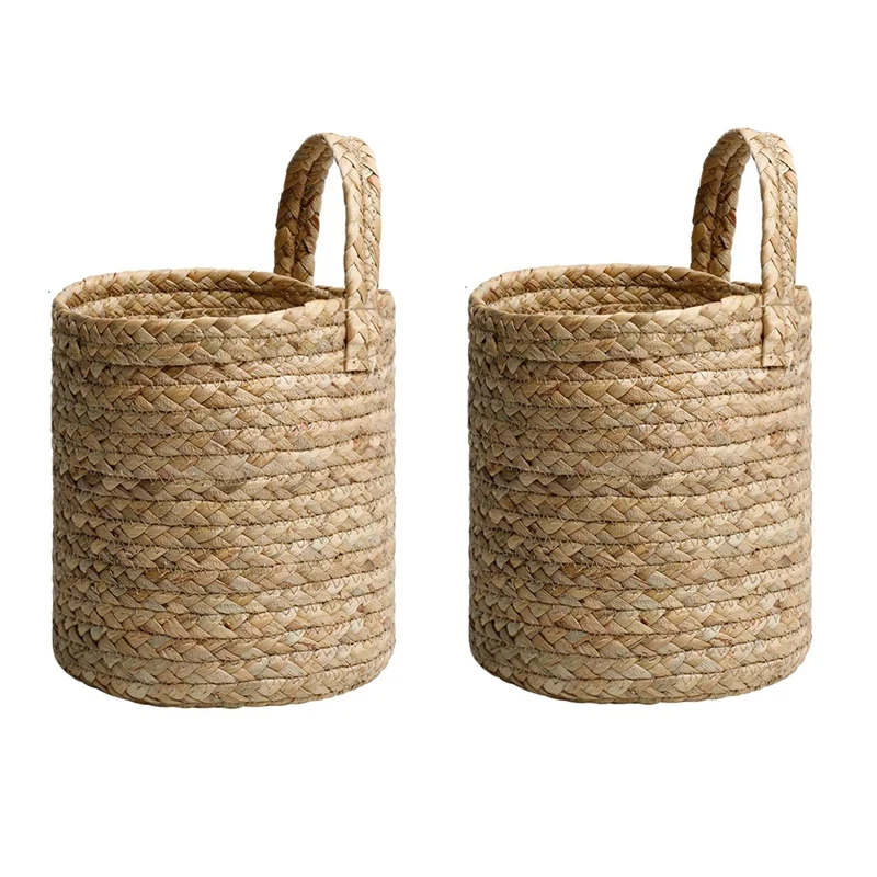 

2 упаковки, плетеная подвесная корзина, подвесная корзина для хранения цветочных растений, подвесные корзины (растения в комплект не входят)