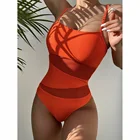 Женский цельный купальник 2022, сексуальный женский купальник, сетчатый монокини с пуш-ап, купальный костюм, купальные костюмы, пляжная одежда, однотонные купальники