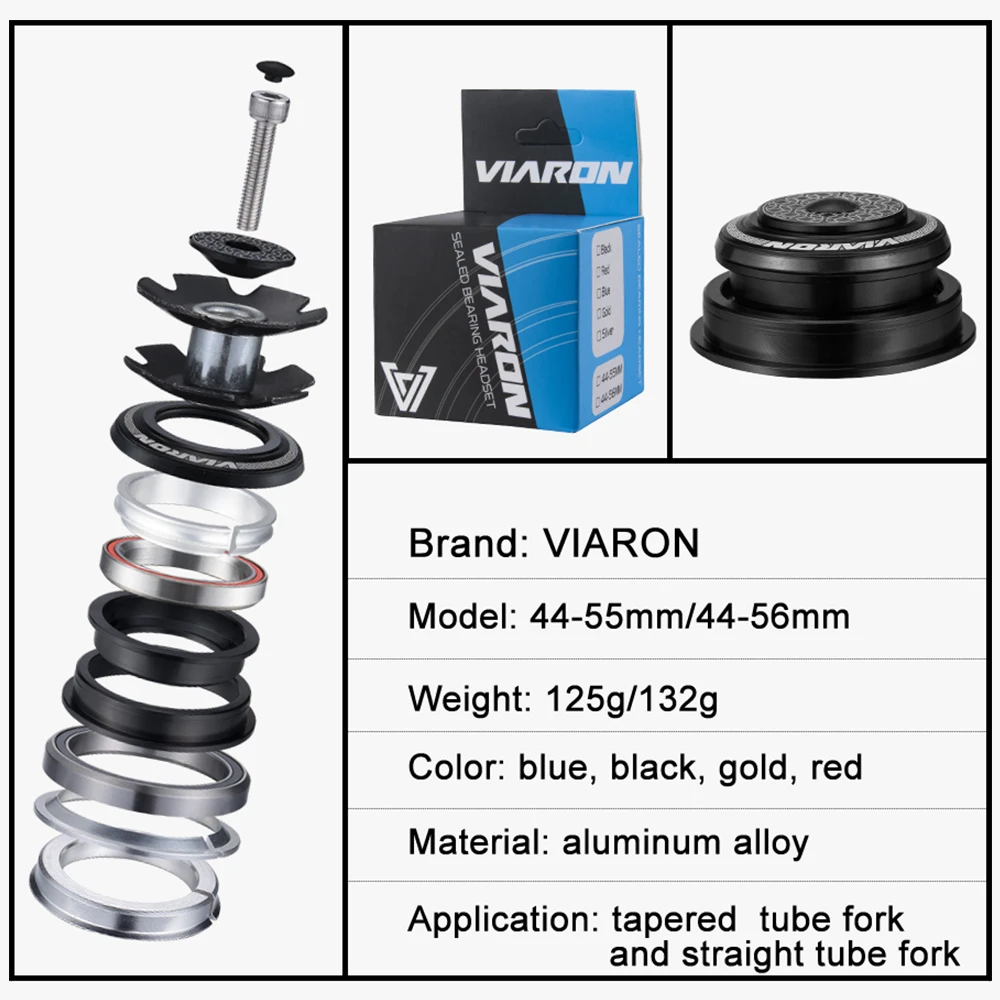 Велосипедная гарнитура VIARON без резьбы 4455ST/4456ST CNC 1 1/8-1 1/2 дюйма герметичный