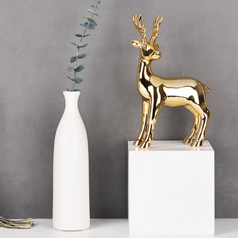 

European-Style Deer Doll Statue Home Sculpture Gift Desktop Decor