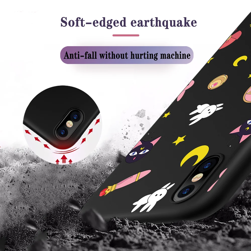 

Sailor Moon Phone Case For iPhone 11 Case for IPhone 11 Pro XR X XS Max 7 8 6S Plus SE 2020 Soft TPU Back Cover Funda Couple