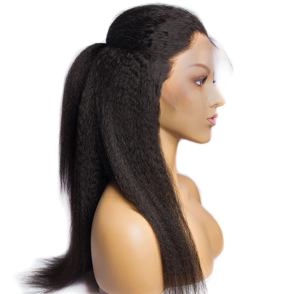 Кудрявый прямой парик 13X4 Perruque Cheveux huосновной кружевной передний для черных