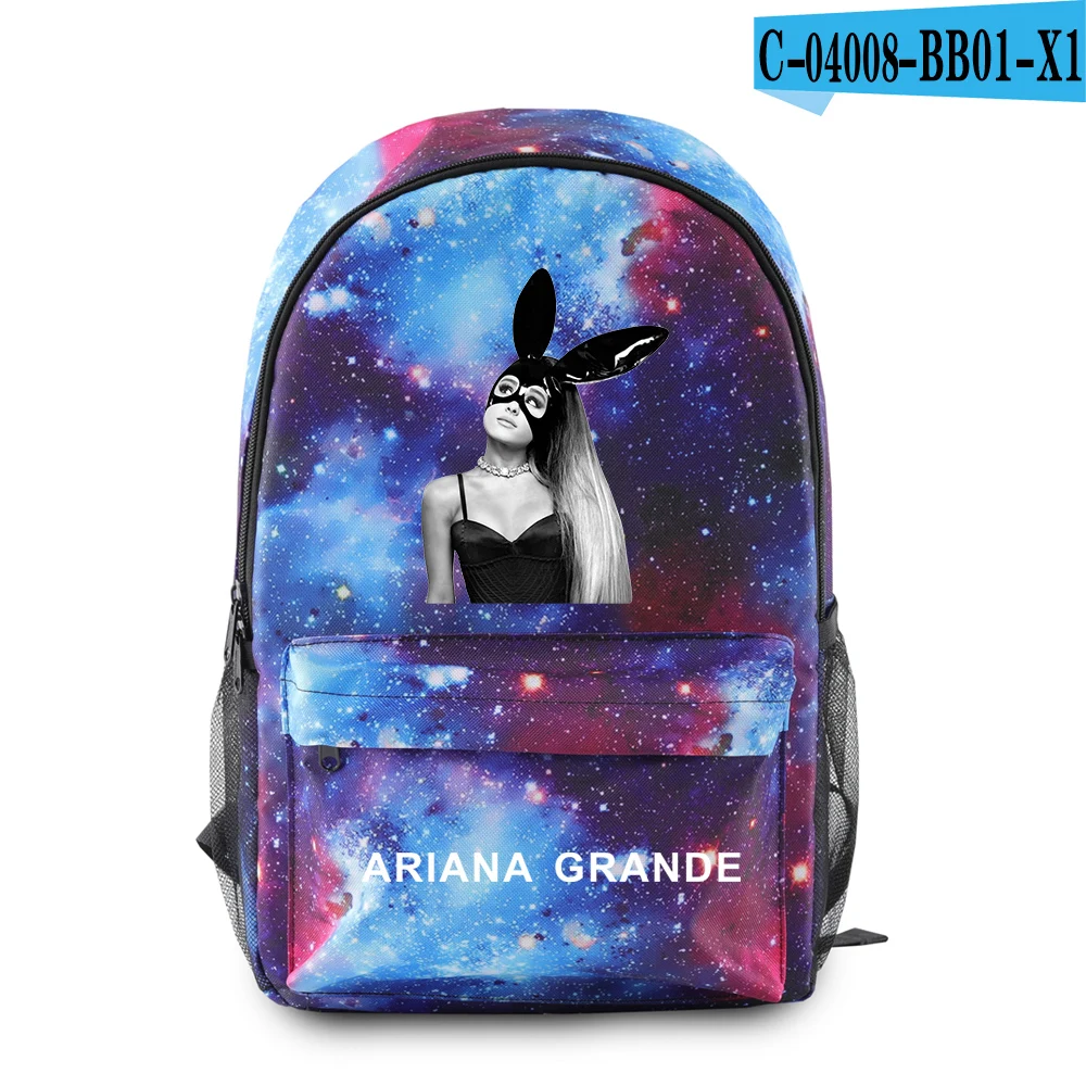 Холщовый Рюкзак на плечо в стиле Харадзюку С Логотипом Ariana Grande, певица на молнии, рюкзак для путешествий в студенческом стиле, пять цветов - Цвет: BB01