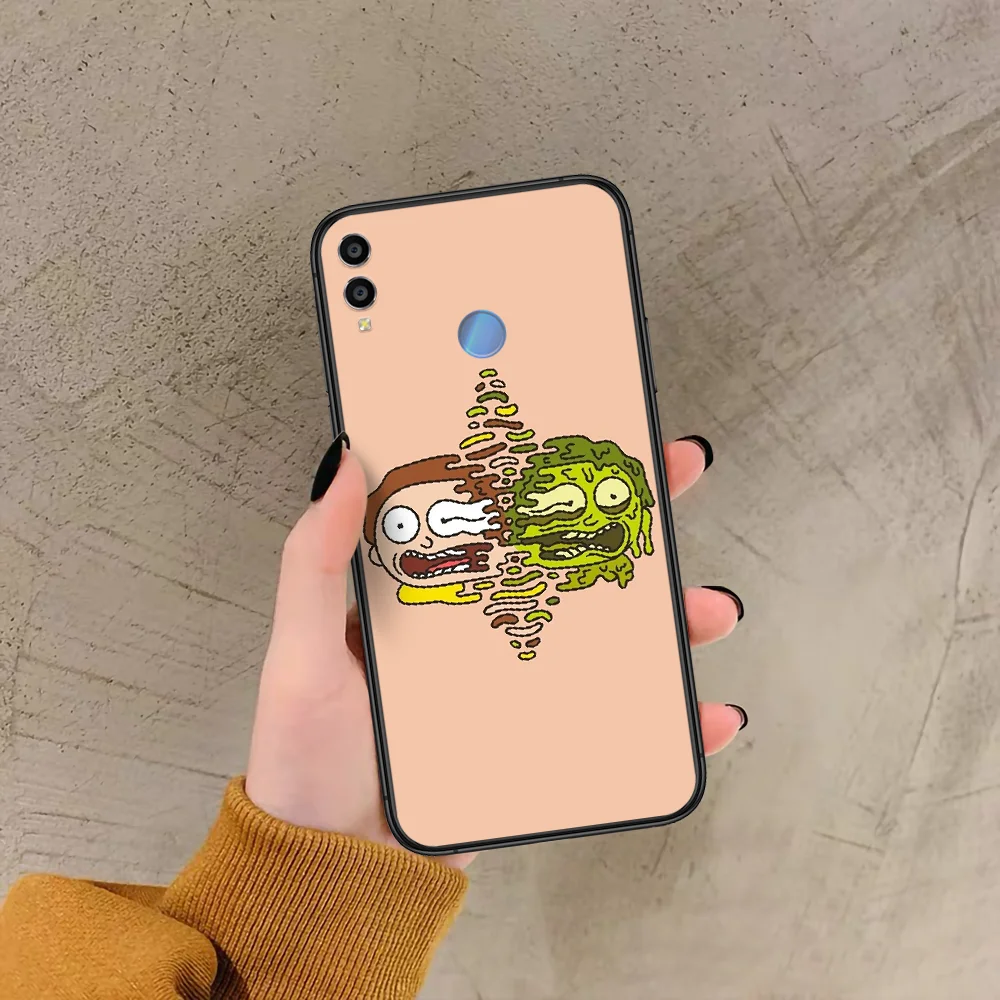 

Cartoon Ricks Or Morty Phone Case For Huawei Honor 6A 7A 7C 8 8A 8X 9 9X 10 10i 20 Lite Pro Play black Cover Luxury Waterproof