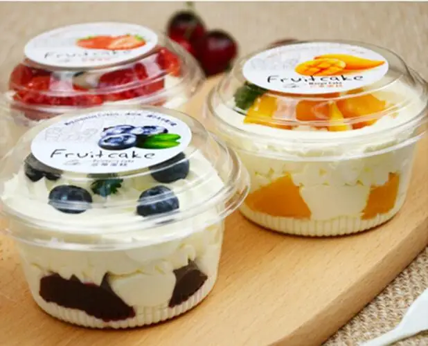 100 Набор 250 мл Коробка для фруктового торта коробка заварного крема круглое