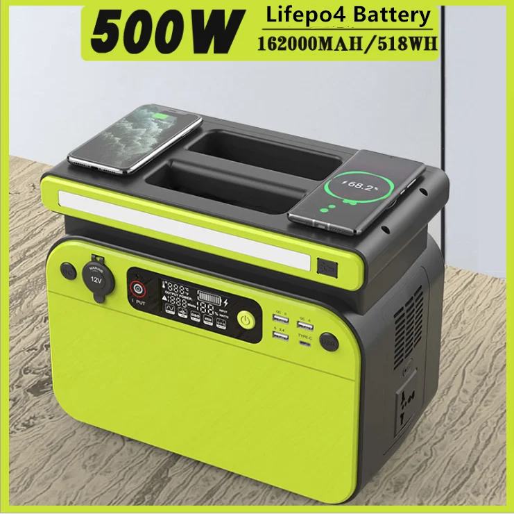 Портативная электростанция LiFePo4 500 Вт 110 В переменного тока 220 внешний аккумулятор