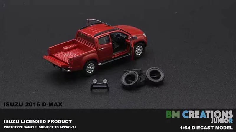 

BM Creations 1:64 Isuzu D-MAX 2016 silver/ orange-red/black Diecast Model Car