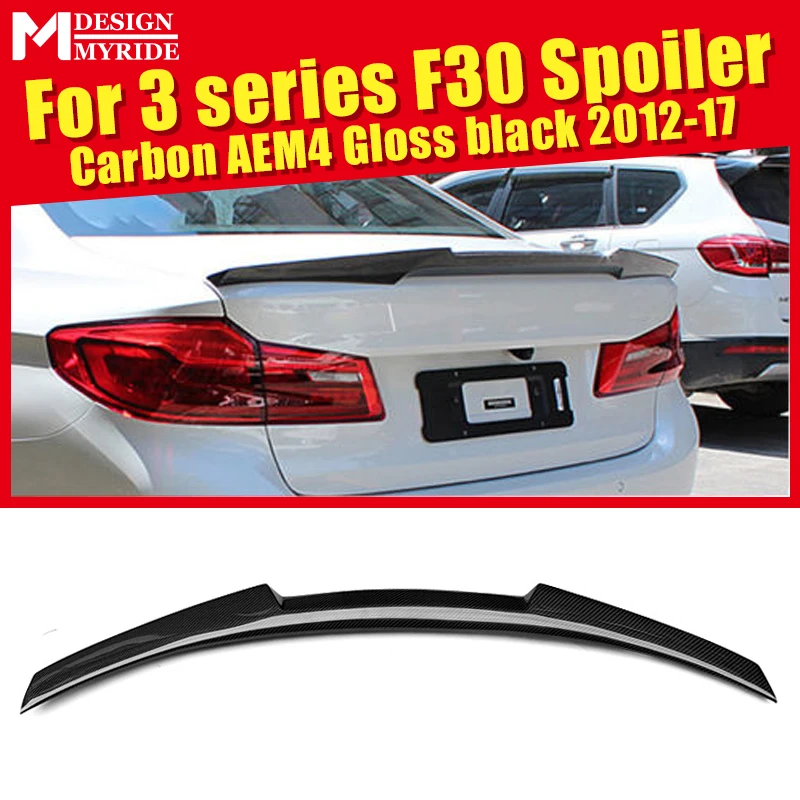 Спойлер для BMW 3 Series F30 AEM4 Style High Kick Carbon Fiber Gloss Black 320i 325i 328i 330i 335i спойлер крыла