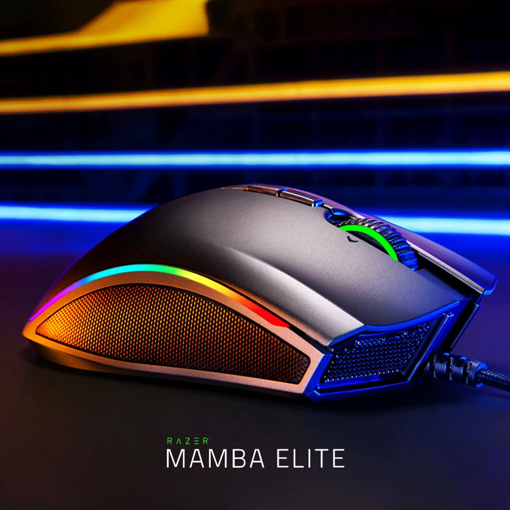 Razer Мамба Elite Проводная игровая Мышь Цветность освещение 16000 Точек на дюйм 5G