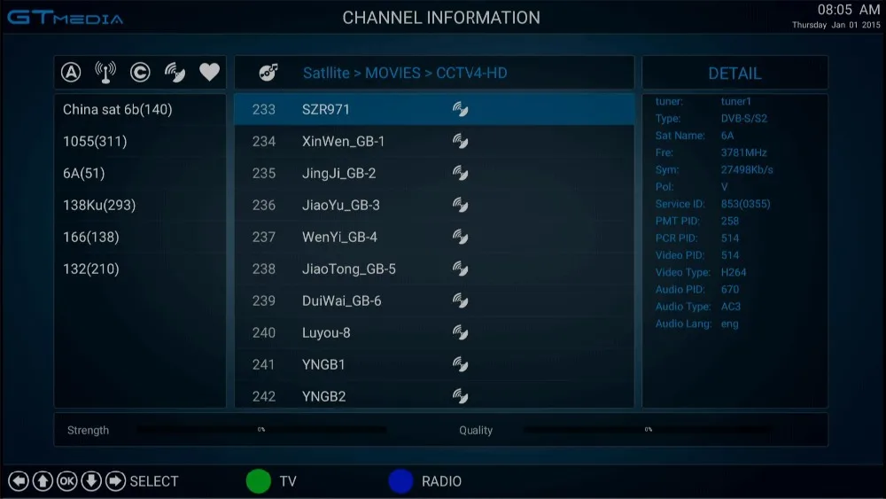 GTmedia GTS pro Android 6,0 4K ТВ-бокс DVB-S2 спутниковый приемник-декодер 2 Гб ОЗУ 8 Гб ПЗУ Amlogic S905D BT4.0 смарт-приставка