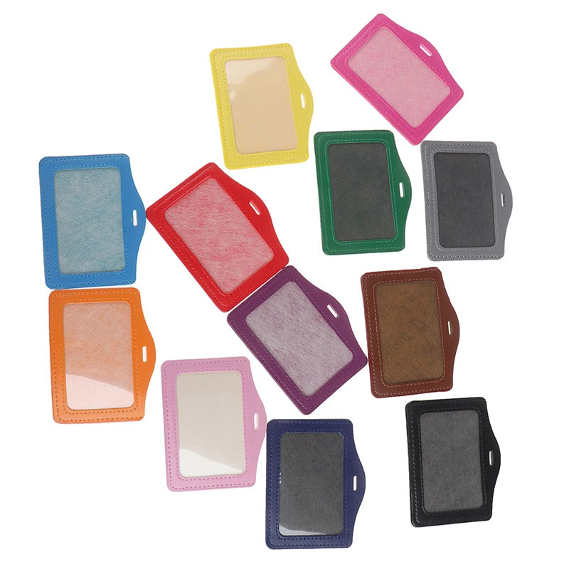 Hot sale 1Pc PU Card Case Holder multicolour Portable String Fashion ID Identity Badge |