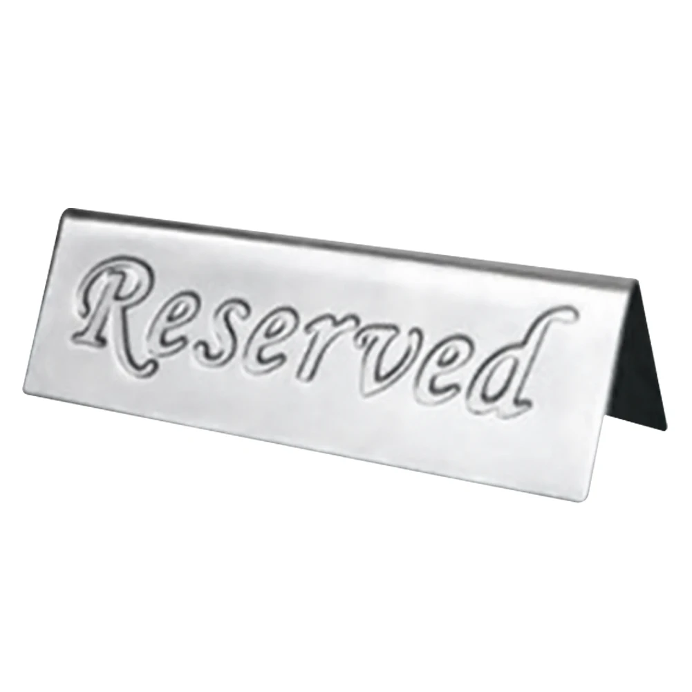 

Table Sign Practical Desktop Portable Party Display Reserved Pattern Restaurant Durable Indicator Stainless Steel Double Side