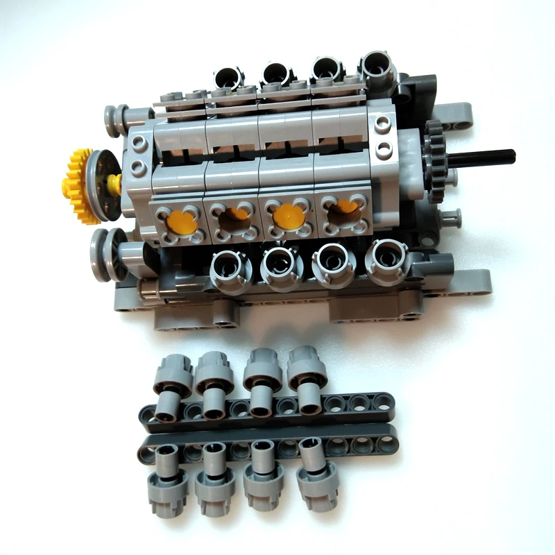 

NEW 8 Cylinder Engine Gearbox Sequential Gearbox with V8 Cylinder Engine model MOC Builing Blocks Bricks DIY Models Kids Gifts