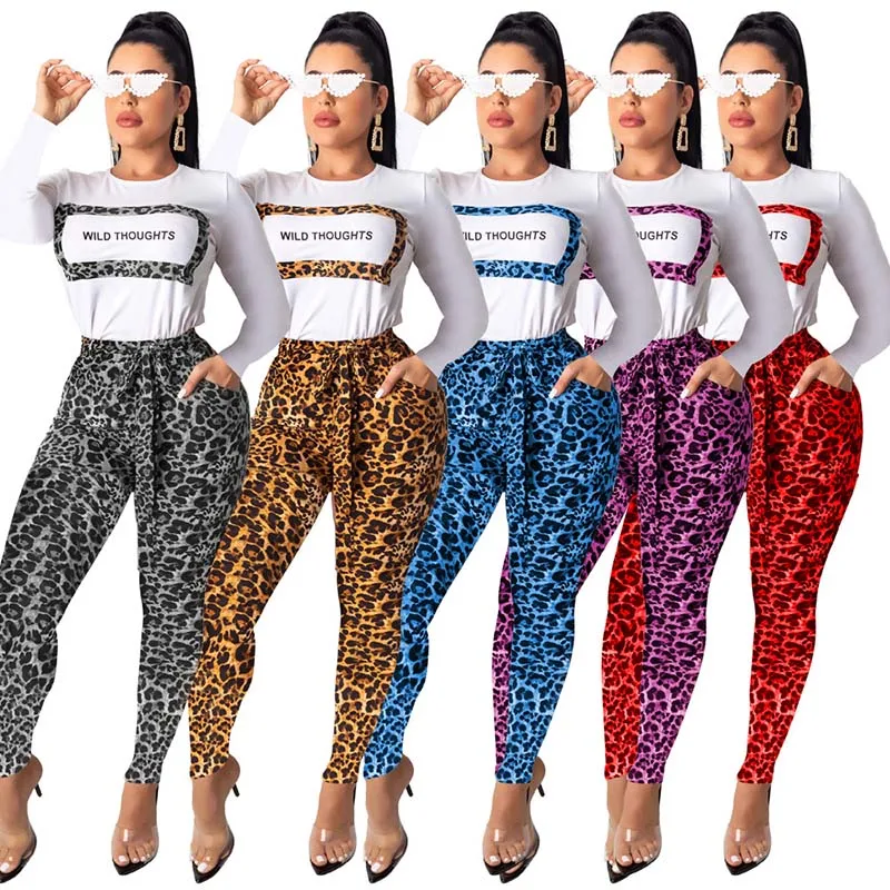 Женский комплект из 2 предметов с леопардовым принтом короткий топ круглым