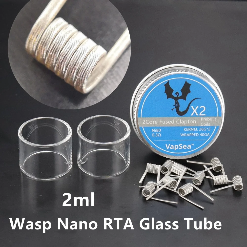 Wasp Nano RTA /RDA 2 мл Прозрачный пузырьковый стеклянный мертвой кролик V2 распылитель с