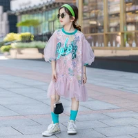 girls dress summer flower sequin kids casual dresses for girls princess clothes birthday party dress 4 5 6 7 8 9 10 11 12 years