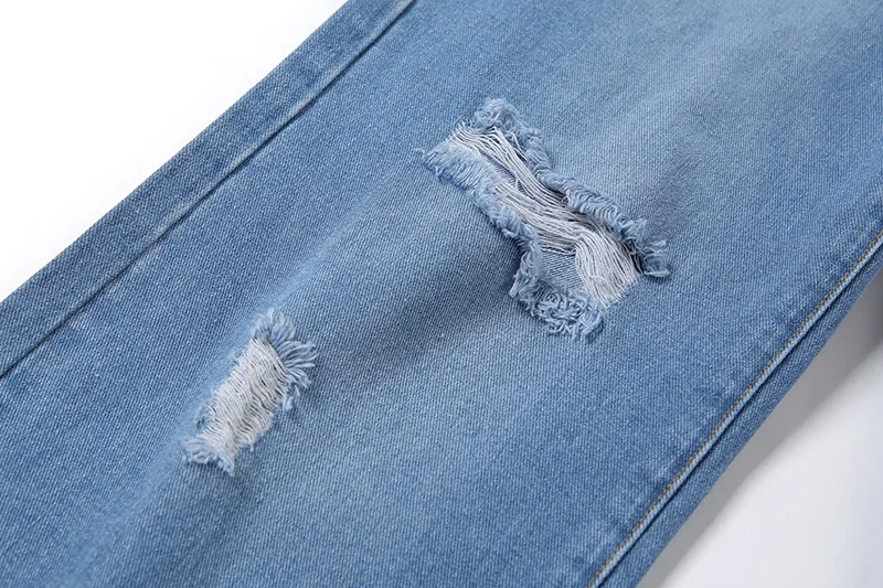 

New Women's Personality Loose Hole Distressed Wide Leg High Waist Jeans