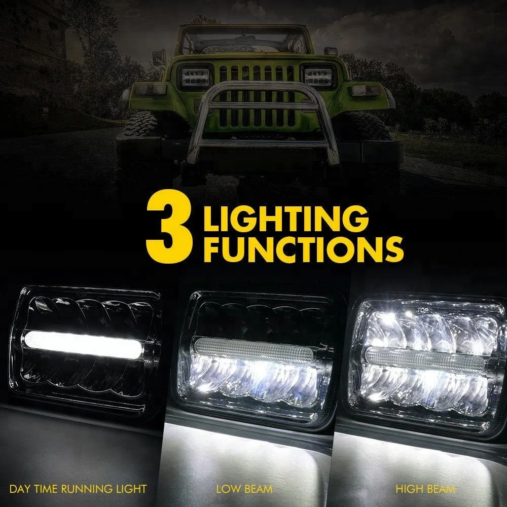 

7'' 45W H4 Replaced 5x7 LED Driving Headlamp High Low Sealed Beam 7x6 LED Headlights in Auto Lighting Head