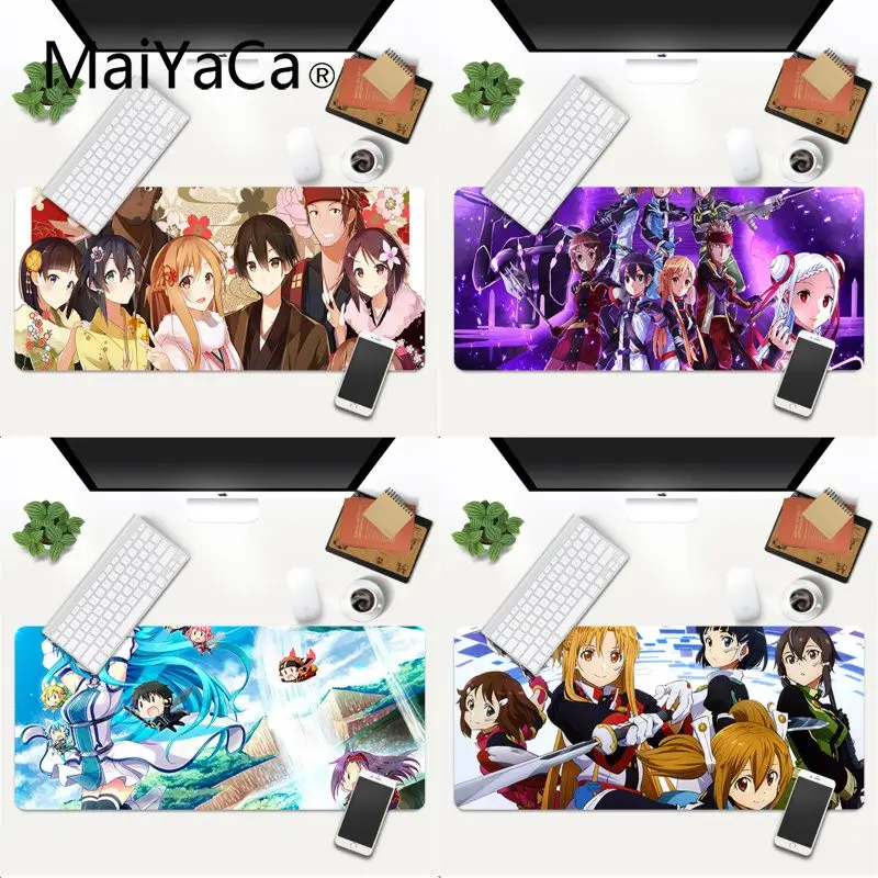 

Fashion Sword Art Online Asada high quality DIY picture with edge locking Gaming Mouse Mat xl xxl 600x300mm for dota2 cs go