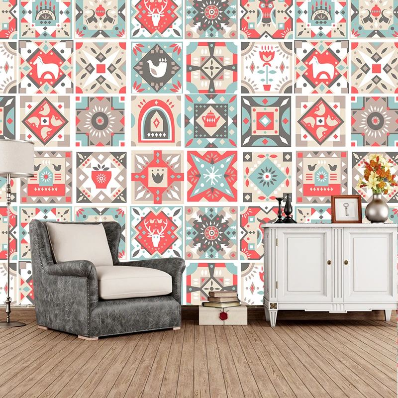 Мультяшные красочные плитки настенные наклейки для ванной комнаты детской кухни