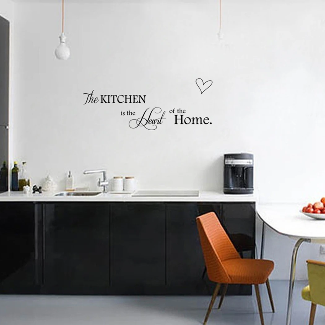 

The Kitchen Is The Heart Of The Home Wall sticker English Alphabet Black