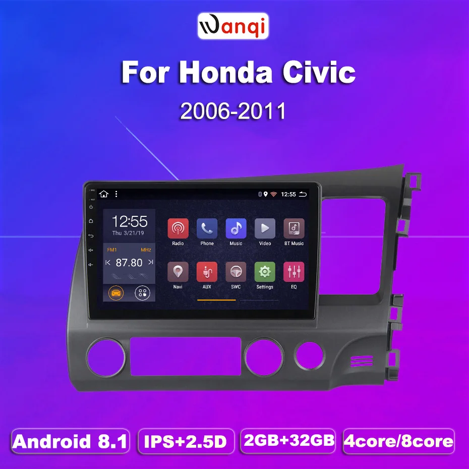 2G ram 32G rom Android 8 1 автомобильный dvd центральный мультимедийный плеер для RHD Honda Civic