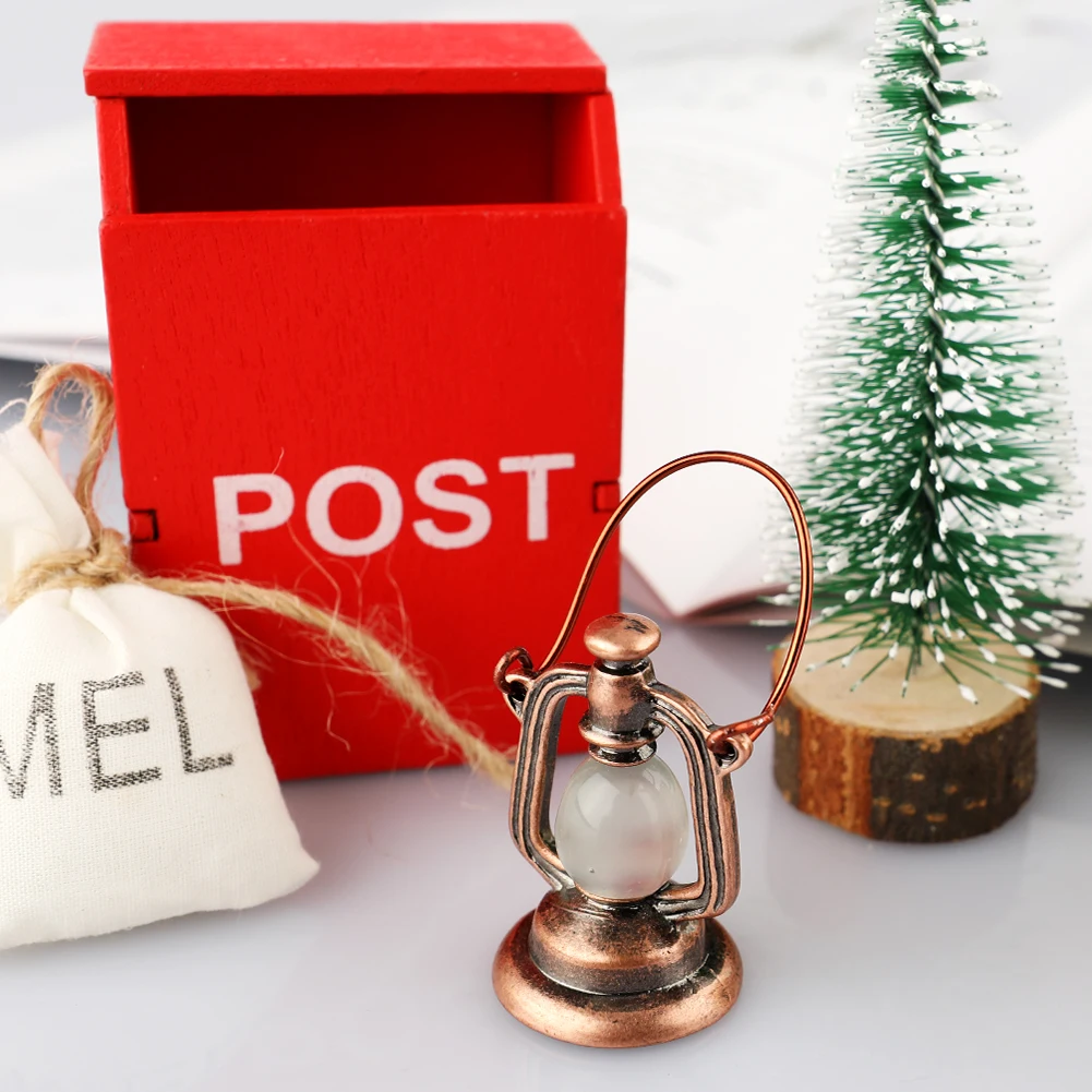 

Lantern Doll House Oil Lamp Miniature Dummy Mini Light Metal Vintage Accessories Simulation Model Toy For Christmas Kids Gift