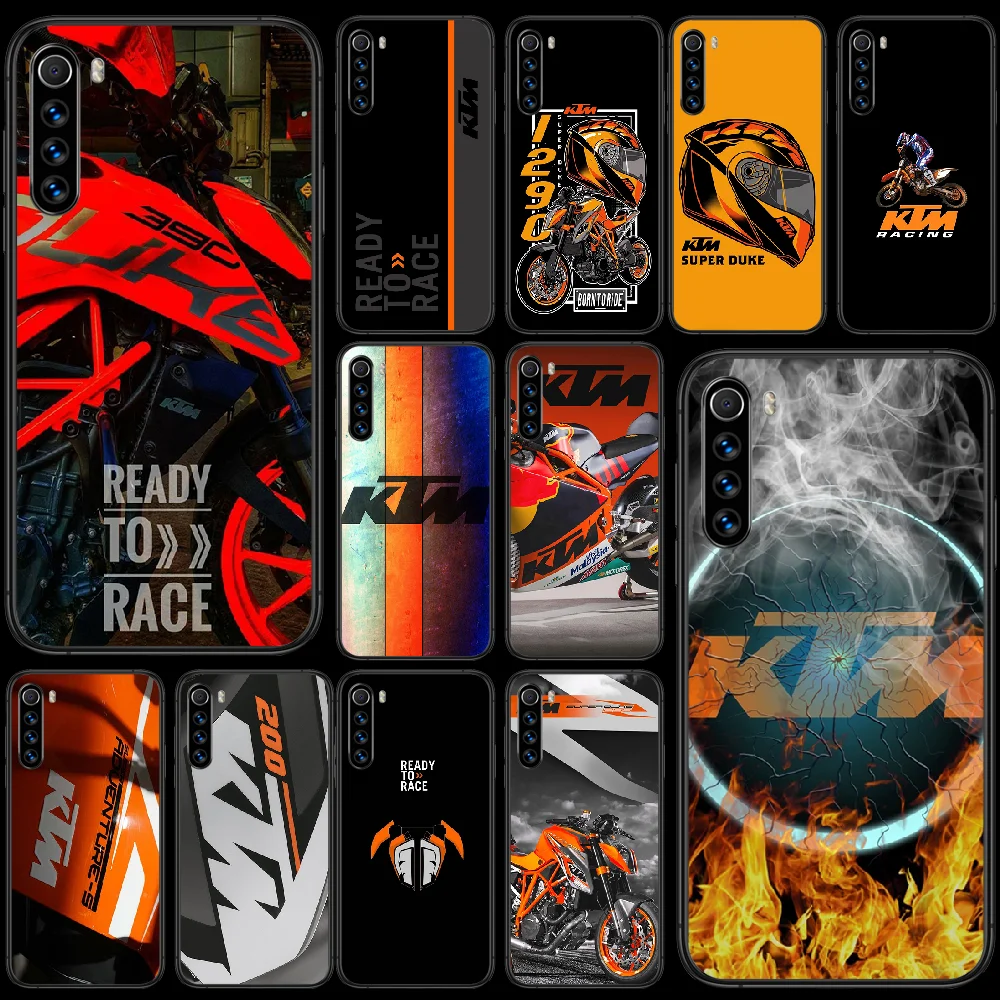 

Motorcycle Brand KT Phone Case For XIAOMI Redmi Note 9 8 7 6 S A 10 A T S PRO K40 black Cover Silicone Funda Fashion Shell Soft