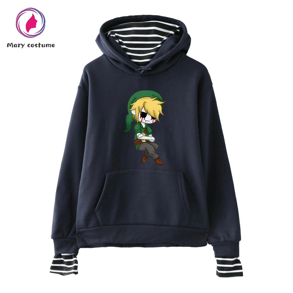 Толстовка в страшном стиле с имитацией двух хлопковых капюшонов Мужская модная