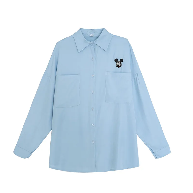 

1220# 2021 New Spring Fashion Thin Cotton Maternity Blouses Long Sleeve A Line Loose Shirts for Pregnant Women Pregnancy Tops