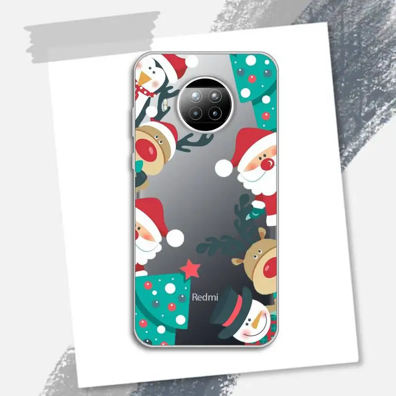 

Happy new year Merry Christmas Phone Case Transparent for Xiaomi Redmi note 10 t 8 9 pro lite 11