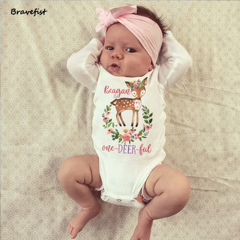 Traje con estampado de ciervo para beb&eacute; reci&eacute;n nacido, Pelele de dibujos animados para ni&ntilde;os de 0 a 24 meses, ropa de verano, Tops, prendas de vestir-4